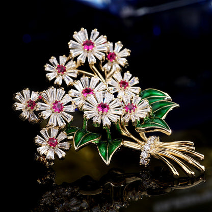 Dripping flower brooch