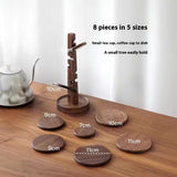 Creative Black Walnut Tree-shaped Coaster Solid Wood Removable Anti-scald Ornaments