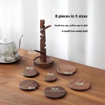 Creative Black Walnut Tree-shaped Coaster Solid Wood Removable Anti-scald Ornaments