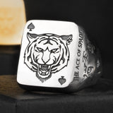 Spaten Silberring Tiger Jahr Chinesisch Zodiac Tiger Trendy