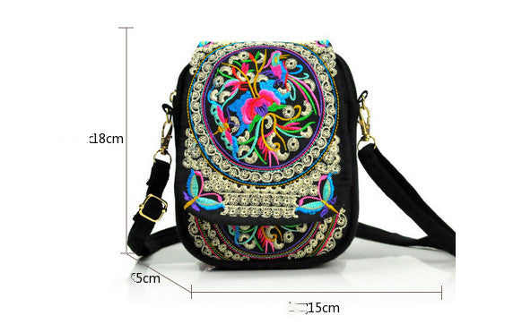 Ethnic Style Flip Marigold Embroidered Mobile Phone Bag-6