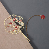 Classical Butterfly Love Flower Fan-shaped Metal Bookmark-1