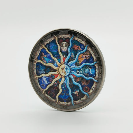 Zodiac Lucky Coin 12 Constellations Sun & Moon Token-2