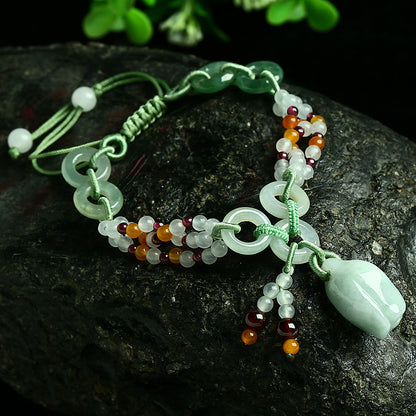 Jade Jadeites Handgewebes Armband