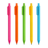 Einfaches, bonbonfarbenes, weiches Gelstift-Set mit neutralem Aquarell-Stifthalter