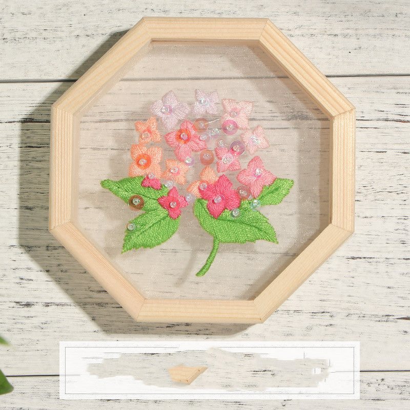 Beginner Transparent Flower Pattern Embroidery Material Kit-10