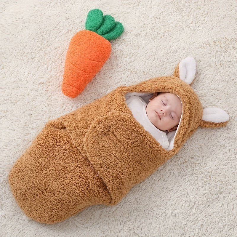 Super Soft Baby Sleeping Bag Fluffy Fleece Swaddle Blankets Unisex Baby Wrap