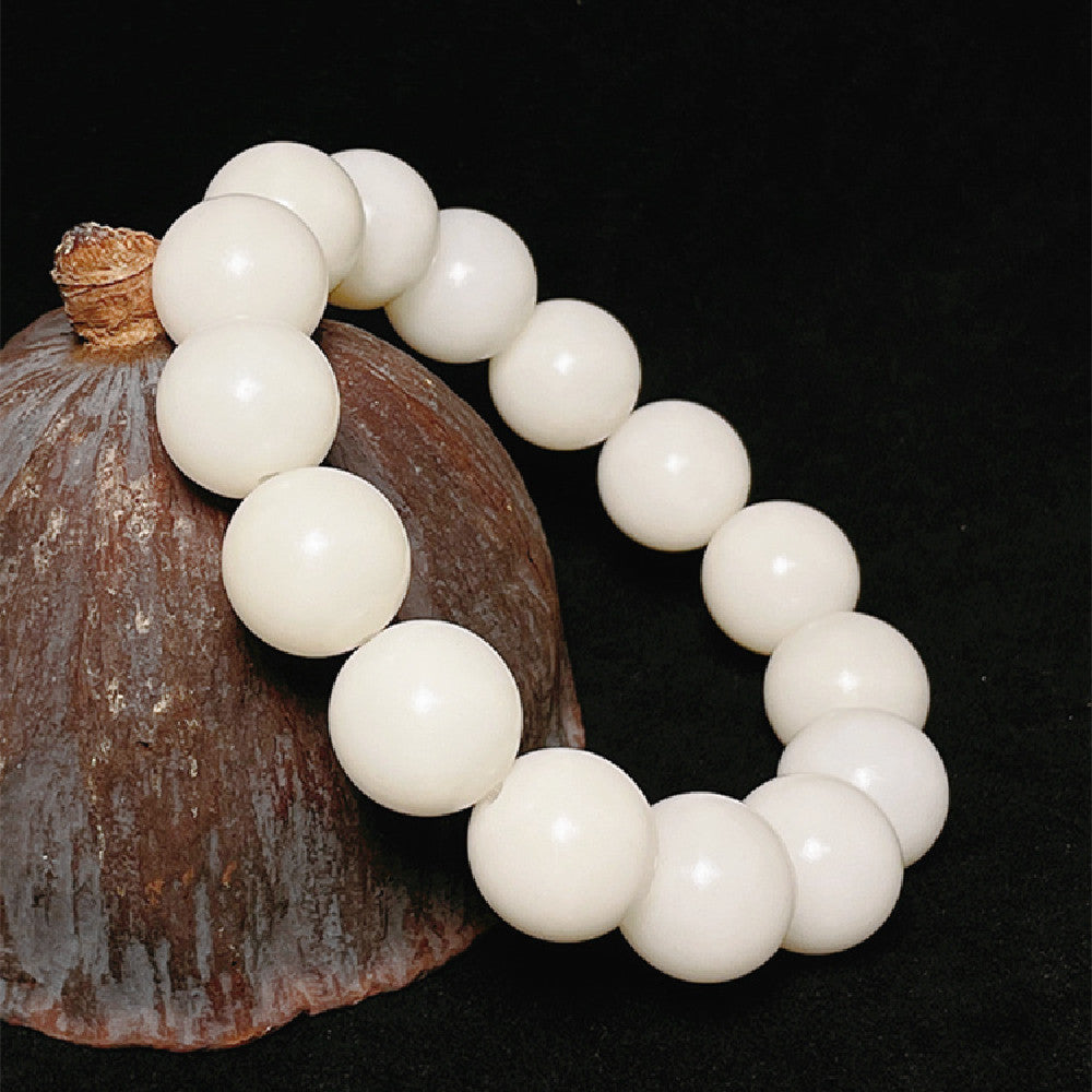 White Jade Bodhi Ball Bracelet