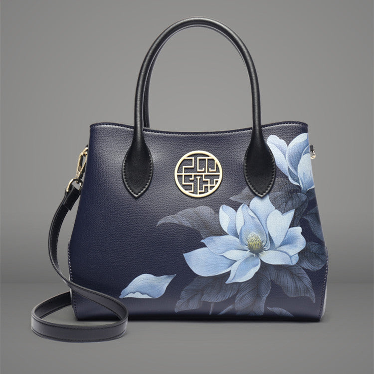 Women's New Stylish Leather Handbag Fashion Chinese Style