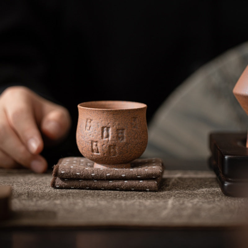 Stoneware Master Cup Vintage Handmade Ceramic Dunhuang Tea Cup