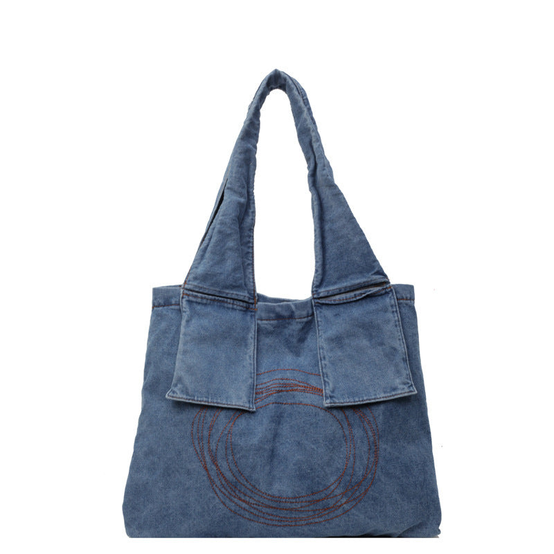 Denim Retro Women's Shoulder Bag Large Capacity Handbag