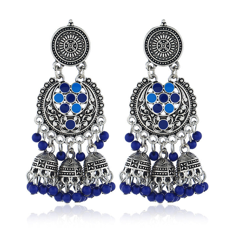 Retro Palace Style Round Earrings Women Earrings