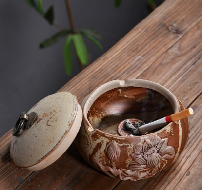 Lotus Ashtray with Lid Chinese Style Creative Personality Fashion European Ashtray