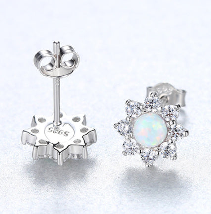 Zircon Stud Earrings in Sterling Silver 925 Earrings