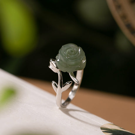 Natural Hetian Jade Qingyu Ring