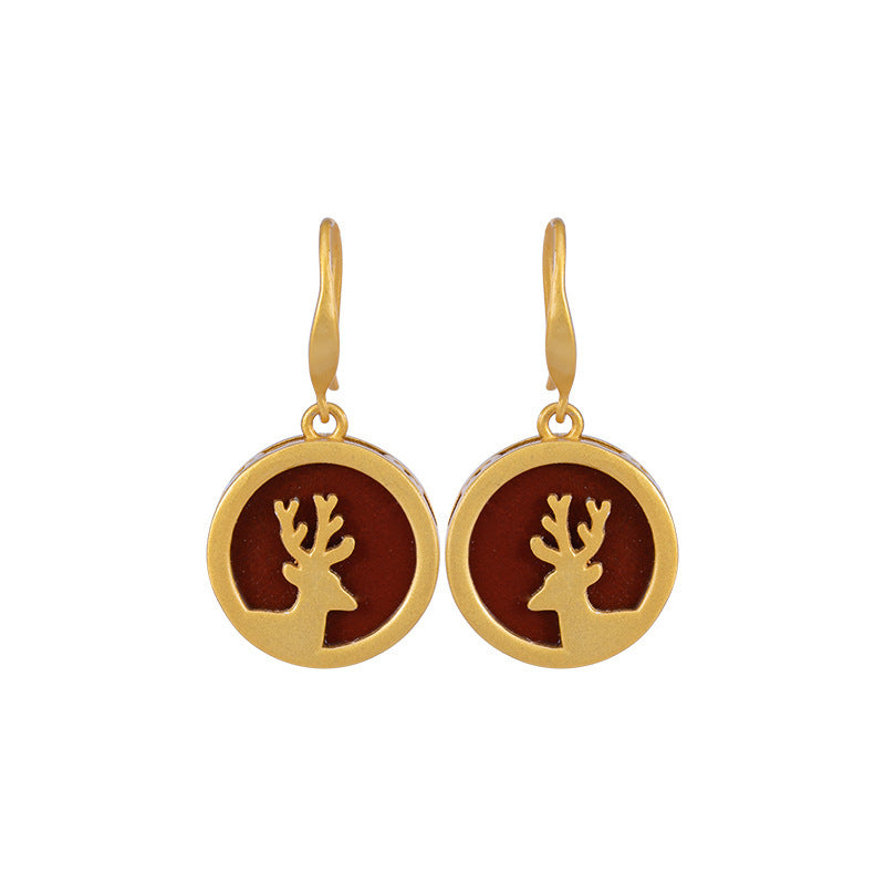 Little elk lady's earrings and Earrings