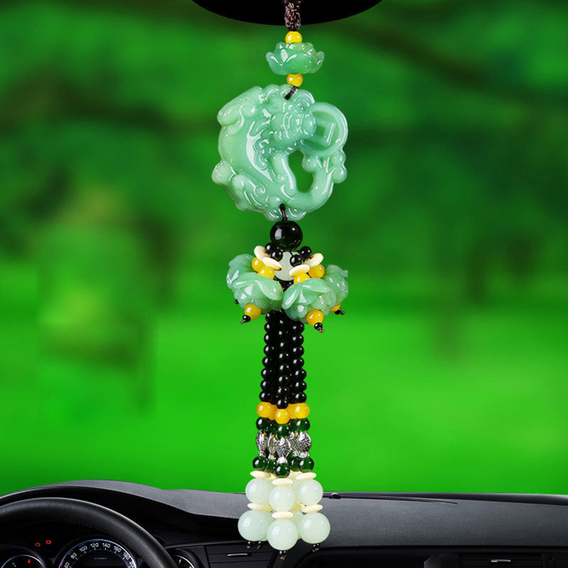 Car Pendant Jade Emerald Decorations Hanging On Cars