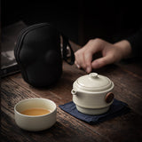 Simple Compact Travel Portable Ceramic Single Tea Set-4