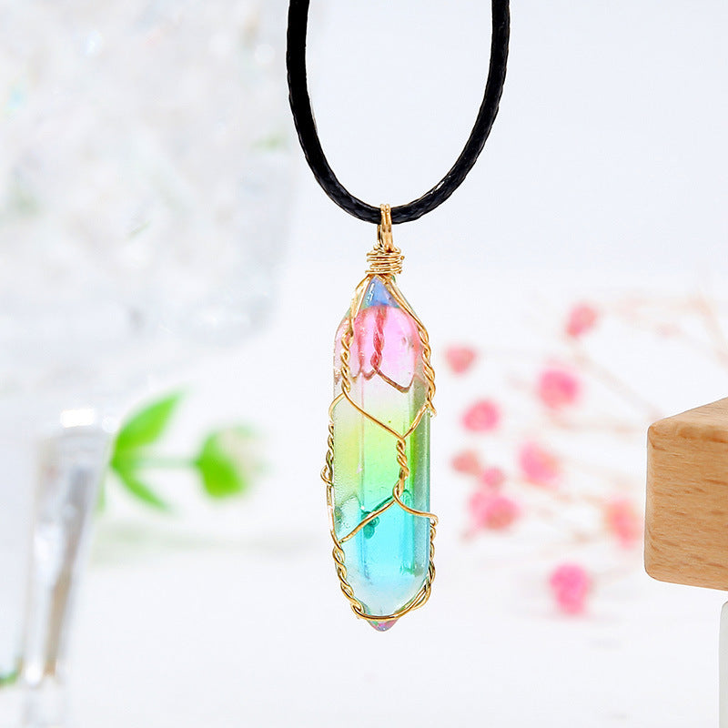 Transparent Geometric Diamond Crystal Necklace