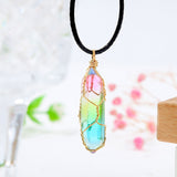 Transparent Geometric Diamond Crystal Necklace