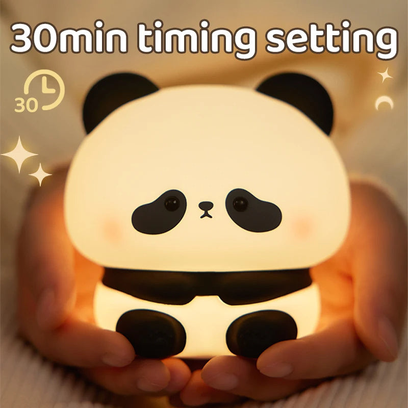 Cute Silicone Panda LED Night Light Lamp-3