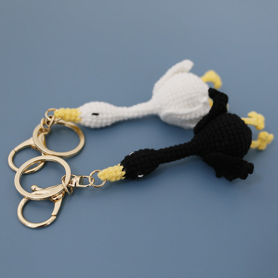 Wool Woven Swan Pendant Hand-crocheted Keychain Creative Handicraft