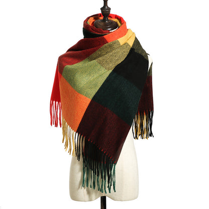 Striped plaid ladies scarf