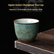 Multi Chinese Household Onyx Green Vintage Kung Fu Teacups-6