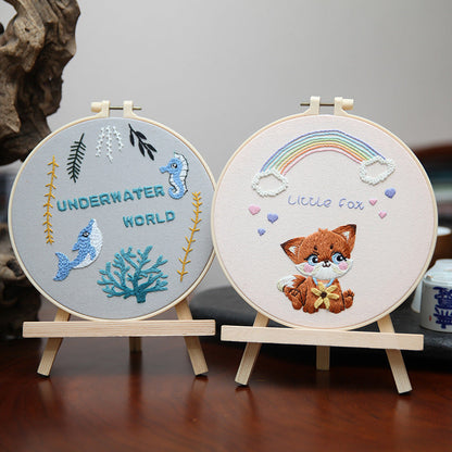 Animal World Wall Art Lu Embroidery Handmade Embroidery Material Kit-2