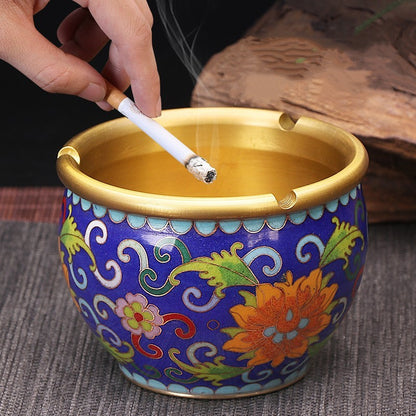 Enamel Color Pure Copper Ashtray Large Luxury Home Living Room Office