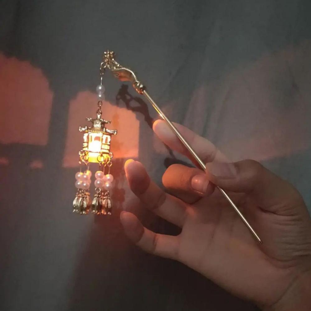 Antike Schmuck Magie Lampe Buddha Hand Quasten leuchtend Haarnadel