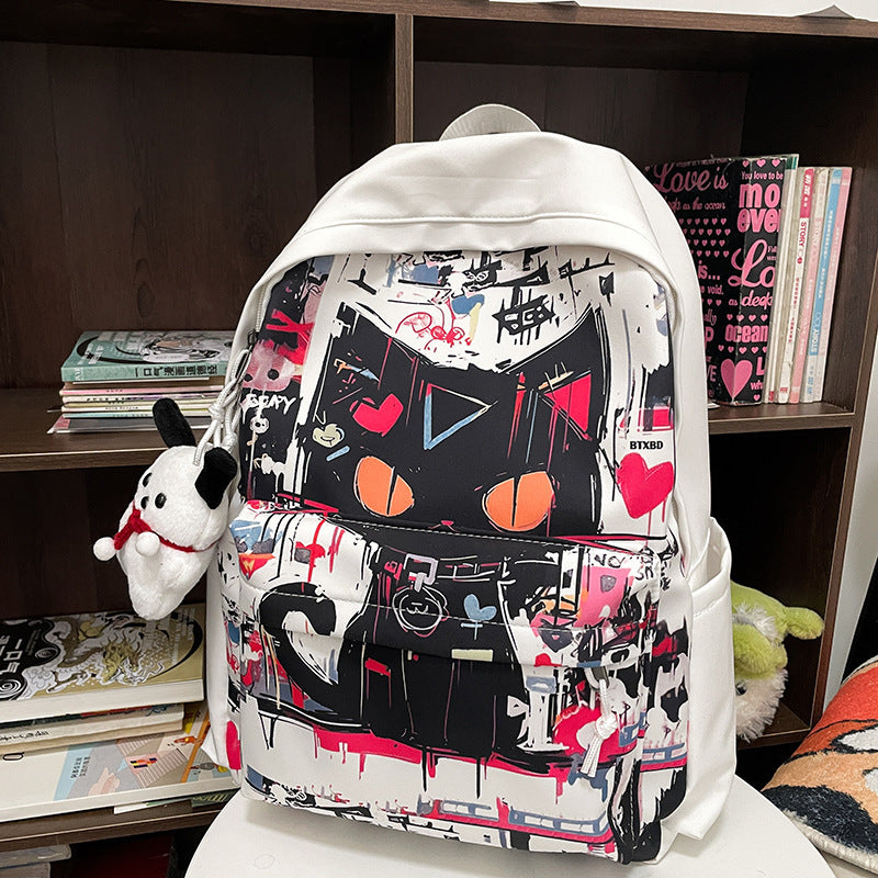 Girls 'Harajuku-Stil Personalisiert Graffiti einfacher All-Match-Rucksack