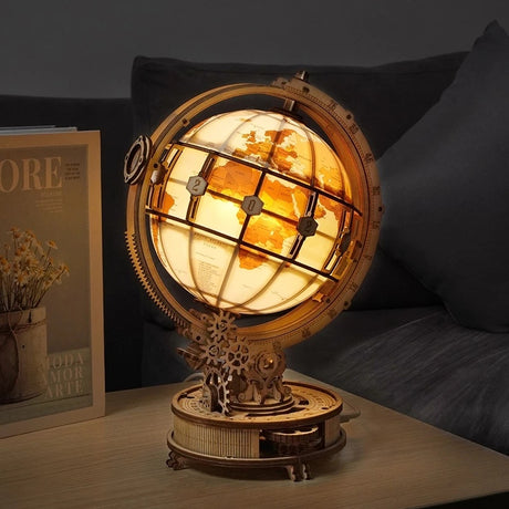 Luminous Globe 3D Holzrätsel Montage Modell Bulding Toys Gift für Kinder