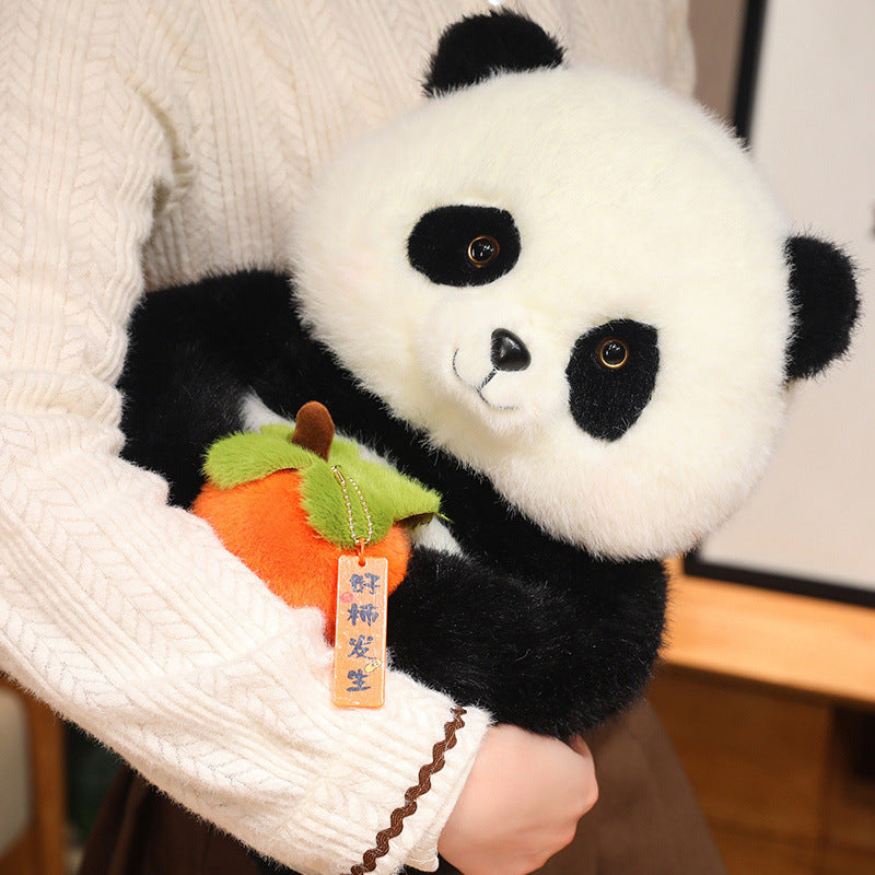 Children's Gift Persimmon Panda Plush Doll Travel Souvenir-3