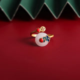 Retro Style Hetian Jade Earrings Little Finger Ring
