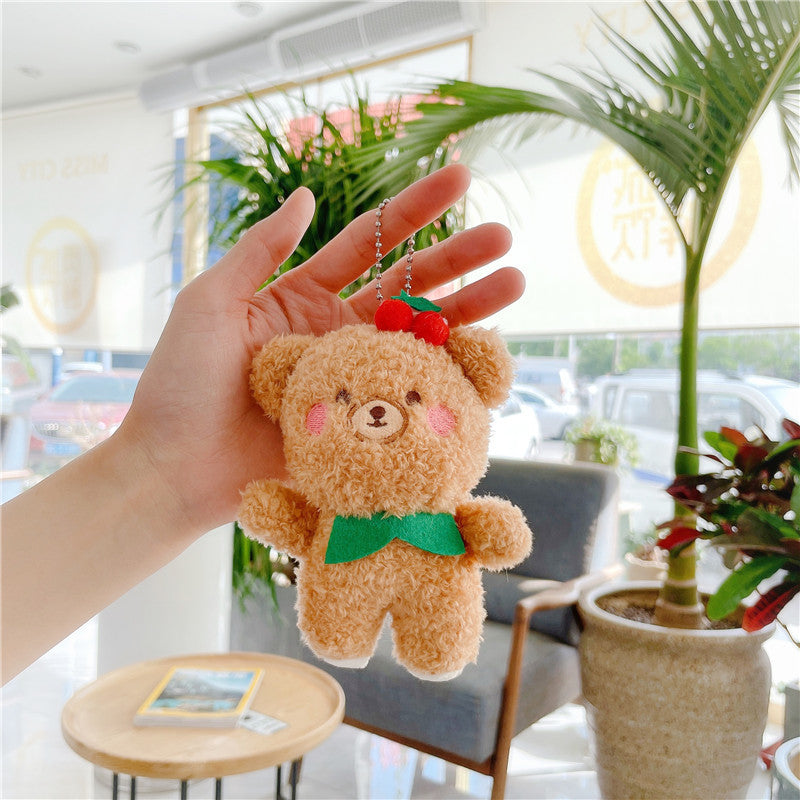 Plush Toy Strawberry Bear Rabbit Toy Keychain Pendant