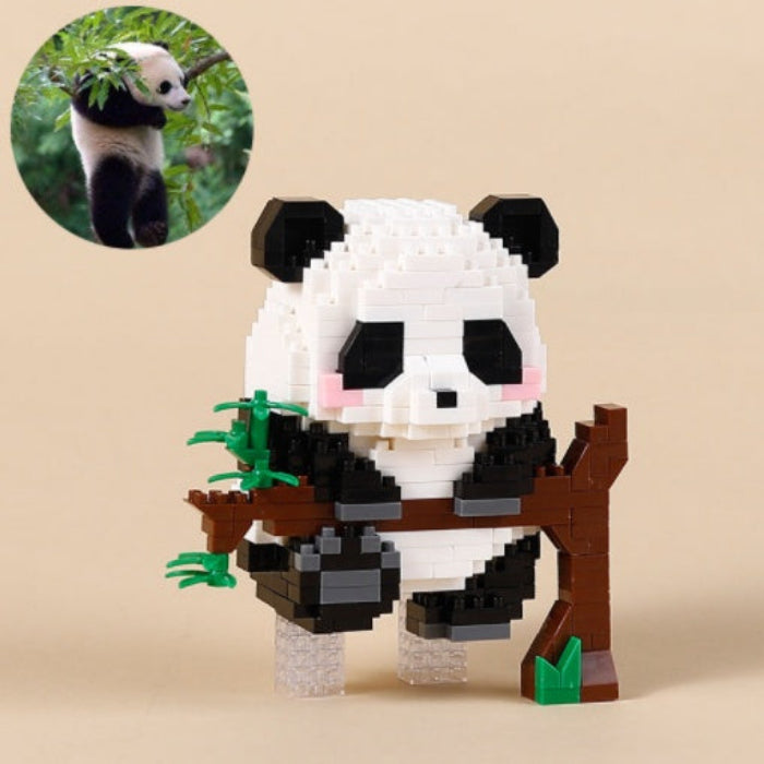 Giant Panda Flower Fruit Lai Menglan Microparticle Building Block Toy