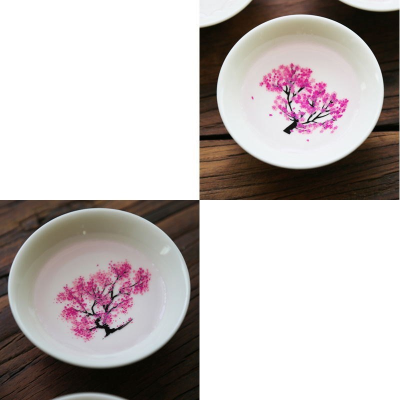 Plum Blossom Double Sense Ceramic Tea Bowl Special Tea Cup-7