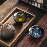 Kung Fu Tee -Set mit keramisch eingelegten silbernen Teetasse