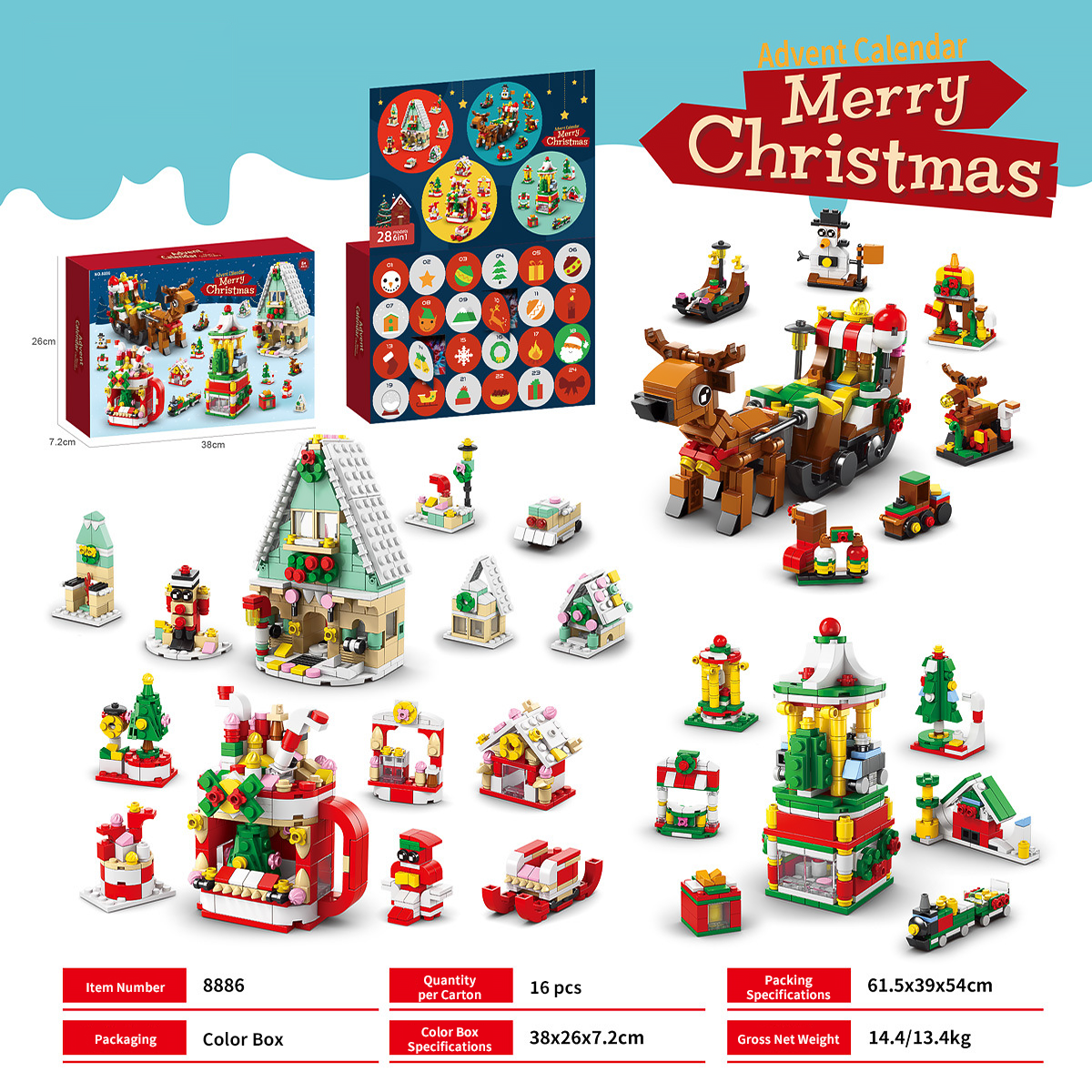 Christmas Building Toy Blind Box Educational Assembly Gift for Kids-5