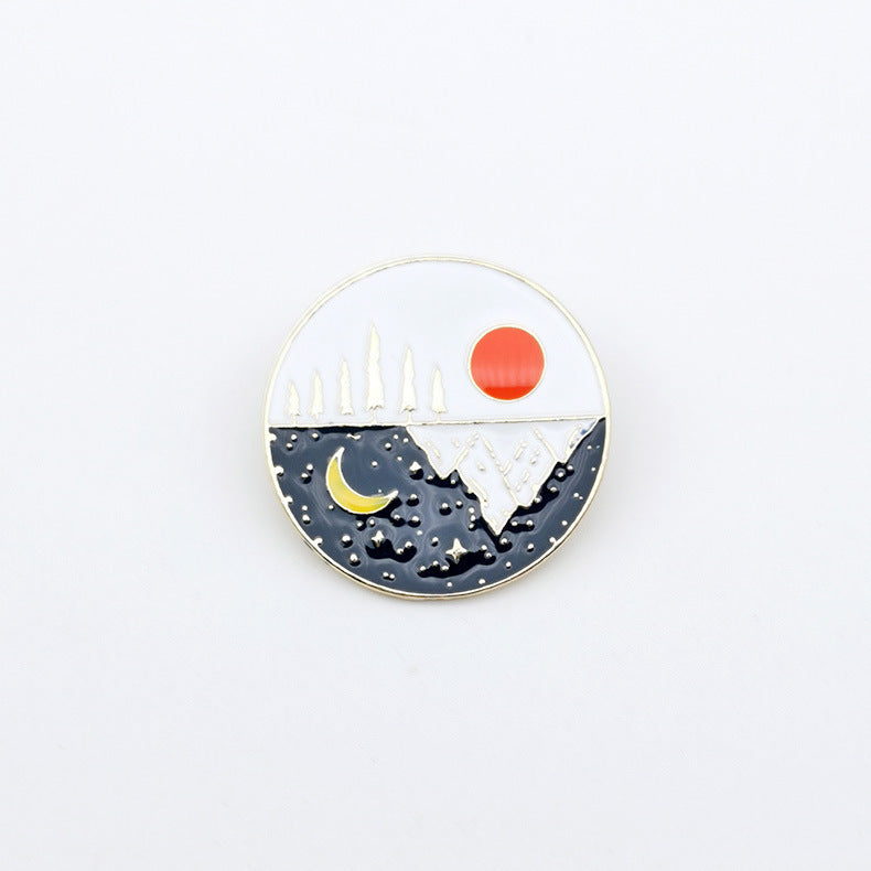 Round enamel shirt brooch