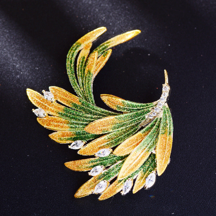 Fashionable and Elegant Enamel Phoenix Brooch