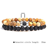 Volcanic Stone Frosted Agate Micro Zirconia Stretch Bracelet