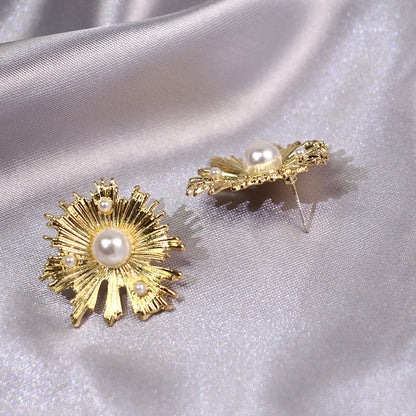 Vintage High-end Earrings Pearl Ocean Scallop-shaped Creative Earrings Earrings