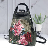 Lock Bucket Bag Flower Cluster Embroidery Patchwork Shoulder Bag-7