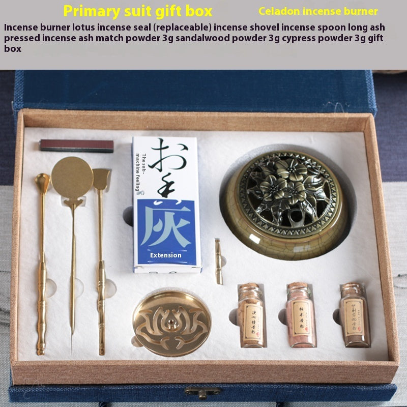 Copper Enameling Ceramic Incense Burner Incense Making Tools Set-9