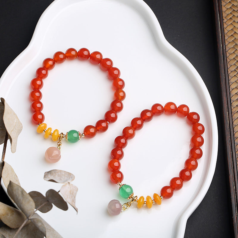 Red Agate Bracelet Hanging Yanyuan Peaches Bracelet