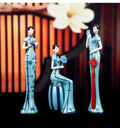 Retro Chinese Cheongsam Ladies Ornament Kreatives Wohnzimmer