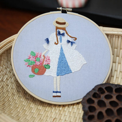 Flower Girl 3D Embroidery Material Package Hanging Painting Decoration-7