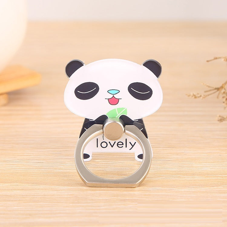 Acrylic Ring Buckle Cartoon Panda Mobile Phone Holder-7